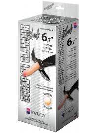 Пояс-трусики с насадкой Glamour - 17 см. - LOVETOY (А-Полимер) - купить с доставкой в Тамбове