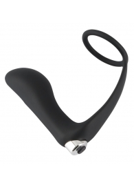 Черное эрекционное кольцо с анальной вибропробкой Vibrating Ring   Plug - Orion - в Тамбове купить с доставкой