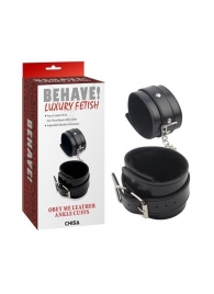Черные оковы на ноги Obey Me Leather Ankle Cuffs - Chisa - купить с доставкой в Тамбове