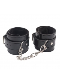 Черные оковы на ноги Obey Me Leather Ankle Cuffs - Chisa - купить с доставкой в Тамбове