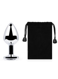 Серебристая анальная пробка с прозрачным стразом - 7,2 см. - Anal Jewelry Plug - купить с доставкой в Тамбове