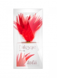 Красный перьевой тиклер Plume - 23 см. - Lola Lingerie - купить с доставкой в Тамбове