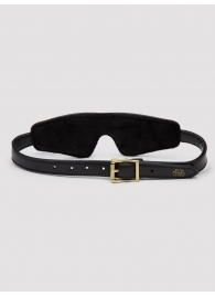Черная плотная маска на глаза Bound to You Faux Leather Blindfold - Fifty Shades of Grey - купить с доставкой в Тамбове