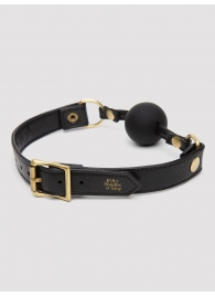 Черный кляп-шар Bound to You Faux Leather Ball Gag - Fifty Shades of Grey - купить с доставкой в Тамбове