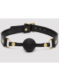 Черный кляп-шар Bound to You Faux Leather Ball Gag - Fifty Shades of Grey - купить с доставкой в Тамбове