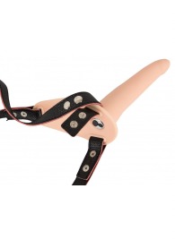 Телесный поясной страпон с вибрацией Vibrating Strap-On - 15,7 см. - Orion - купить с доставкой в Тамбове