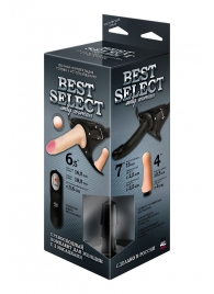 Черный женский пояс BEST SELECT с 3 насадками и вибрацией - LOVETOY (А-Полимер) - купить с доставкой в Тамбове