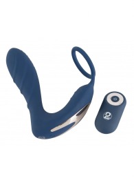 Синий вибростимулятор простаты с кольцом - 14,5 см. - Orion - в Тамбове купить с доставкой