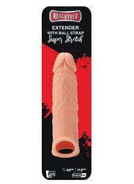 Телесная насадка EXTENDER WITH BALL STRAP 6.5 - 17 см. - Dream Toys - в Тамбове купить с доставкой