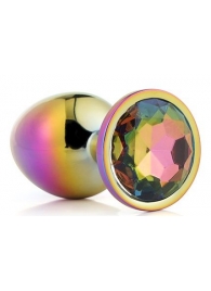 Голографическая анальная втулка с радужным кристаллом - 7,1 см. - Dream Toys - купить с доставкой в Тамбове