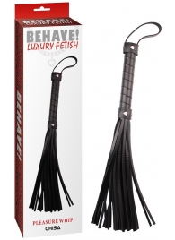 Черная многохвостая плеть Pleasure Whip - 46 см. - Chisa - купить с доставкой в Тамбове