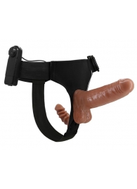 Страпон с вагинальной пробкой и вибрацией Ultra Passionate Harness - 16 см. - Baile - купить с доставкой в Тамбове