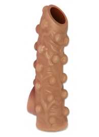 Телесная насадка с бугорками и открытой головкой Nude Sleeve M - 12 см. - KOKOS - в Тамбове купить с доставкой