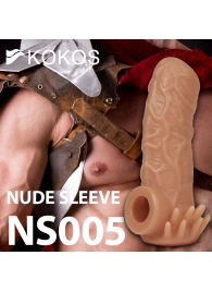 Телесная насадка с усиками и открытой головкой Nude Sleeve M - 12 см. - KOKOS - в Тамбове купить с доставкой