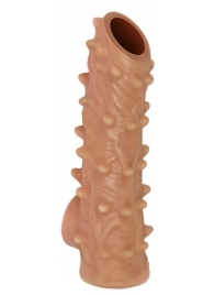 Телесная насадка с шипами и открытой головкой Nude Sleeve L - 14 см. - KOKOS - в Тамбове купить с доставкой