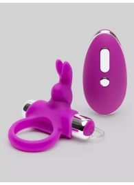 Лиловое виброкольцо с пультом ДУ Remote Control Cock Ring - Happy Rabbit - в Тамбове купить с доставкой