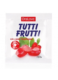 Гель-смазка Tutti-frutti со вкусом барбариса - 4 гр. - Биоритм - купить с доставкой в Тамбове