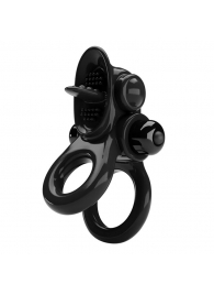 Черное эрекционное кольцо с подхватом мошонки и стимулятором клитора Passionate Ring - Baile - в Тамбове купить с доставкой