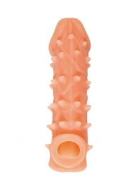 Телесная закрытая насадка с пупырышками Cock Sleeve Size M - 15,6 см. - KOKOS - в Тамбове купить с доставкой
