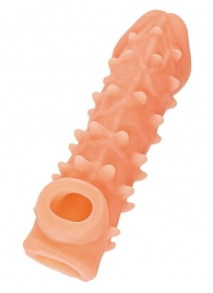 Телесная закрытая насадка с пупырышками Cock Sleeve Size L - 17,6 см. - KOKOS - в Тамбове купить с доставкой