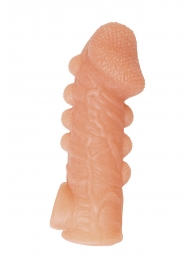 Телесная закрытая насадка с шишечками Cock Sleeve Size L - 17,6 см. - KOKOS - в Тамбове купить с доставкой