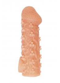 Телесная закрытая насадка с пучками шишечек Cock Sleeve Size L - 17,6 см. - KOKOS - в Тамбове купить с доставкой