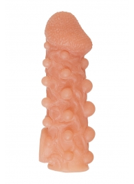 Телесная закрытая насадка с шариками Cock Sleeve Size M - 15,6 см. - KOKOS - в Тамбове купить с доставкой