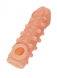 Телесная закрытая насадка с шариками Cock Sleeve Size M - 15,6 см. - KOKOS - в Тамбове купить с доставкой