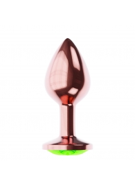 Пробка цвета розового золота с лаймовым кристаллом Diamond Emerald Shine S - 7,2 см. - Lola Games - купить с доставкой в Тамбове