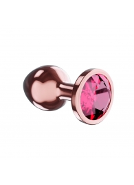 Пробка цвета розового золота с малиновым кристаллом Diamond Ruby Shine S - 7,2 см. - Lola Games - купить с доставкой в Тамбове