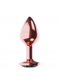 Пробка цвета розового золота с черным кристаллом Diamond Jet Shine L - 8,3 см. - Lola Games - купить с доставкой в Тамбове