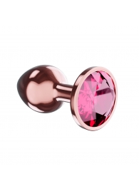 Пробка цвета розового золота с малиновым кристаллом Diamond Ruby Shine L - 8,3 см. - Lola Games - купить с доставкой в Тамбове