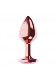 Пробка цвета розового золота с малиновым кристаллом Diamond Ruby Shine L - 8,3 см. - Lola Games - купить с доставкой в Тамбове