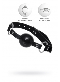 Черный кляп-шар на кожаных ремешках Anonymo - ToyFa - купить с доставкой в Тамбове