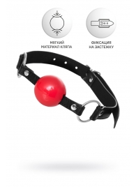 Красный кляп-шар на черных ремешках Anonymo - ToyFa - купить с доставкой в Тамбове