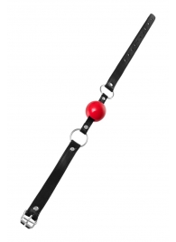 Красный кляп-шар на черных ремешках Anonymo - ToyFa - купить с доставкой в Тамбове