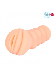 Телесный мастурбатор-вагина с комплектом эрекционных колец - Bior toys - в Тамбове купить с доставкой
