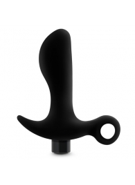 Черный анальный вибратор Silicone Vibrating Prostate Massager 01 - 10,8 см. - Blush Novelties - в Тамбове купить с доставкой