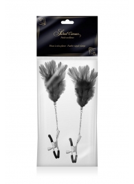 Зажимы для сосков с черными перьями Sweet Caress Feather Nipple Clumps - Sweet Caress - купить с доставкой в Тамбове