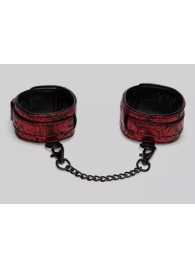Красно-черные оковы Reversible Faux Leather Ankle Cuffs - Fifty Shades of Grey - купить с доставкой в Тамбове