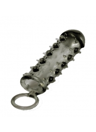 Дымчатая стимулирующая насадка с закрытой головкой SAMURAI PENIS SLEEVE BLACK - 14,5 см. - NMC - в Тамбове купить с доставкой