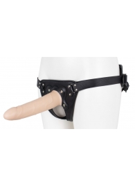 Пустотелый страпон Harness CLASSIC с бандажом - 19,5 см. - LOVETOY (А-Полимер) - купить с доставкой в Тамбове