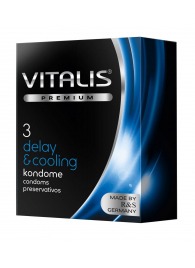 Презервативы VITALIS PREMIUM delay   cooling с охлаждающим эффектом - 3 шт. - Vitalis - купить с доставкой в Тамбове