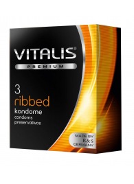 Ребристые презервативы VITALIS PREMIUM ribbed - 3 шт. - Vitalis - купить с доставкой в Тамбове