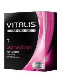 Презервативы с пупырышками и кольцами VITALIS PREMIUM sensation - 3 шт. - Vitalis - купить с доставкой в Тамбове
