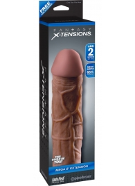 Коричневая насадка Mega 2  Extension - 20,3 см. - Pipedream - в Тамбове купить с доставкой