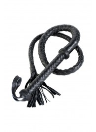 Длинный кожаный кнут с хлопушками на конце - ToyFa - купить с доставкой в Тамбове