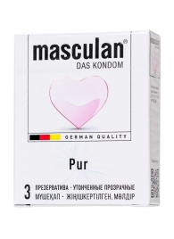 Супертонкие презервативы Masculan Pur - 3 шт. - Masculan - купить с доставкой в Тамбове