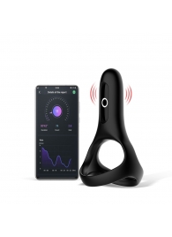 Черное виброкольцо Magic Motion Rise с подхватом мошонки - Magic Motion - в Тамбове купить с доставкой