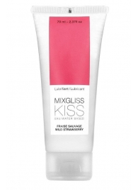Смазка на водной основе Mixgliss Kiss с ароматом земляники - 70 мл. - Mixgliss - купить с доставкой в Тамбове